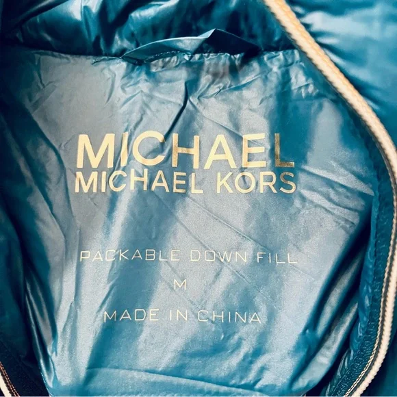 Michael Kors Peacock Blue Down Jacket size M - Picture 2 of 9